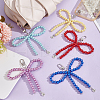 10Pcs 10 Colors Bowknot Acrylic Pendant Decoration HJEW-PH01952-5