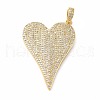 Rack Plating Brass Micro Pave Cubic Zirconia Pendants KK-E281-01G-06-1