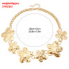 Alloy Big Small Textured Flower Link Chain Necklaces for Women FS-WG4F9B9-01-3