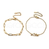304 Stainless Steel Paperclip Chains & Cable Chain Bracelet Sets AJEW-U005-05E-G-2