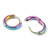5 Pairs 5 Colors 304 Stainless Steel Huggie Hoop Earrings EJEW-YW0001-06-3