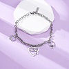 Mother's Day 304 Stainless Steel Charm Bracelets BJEW-A036-03P-2