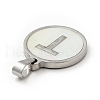 304 Stainless Steel with White Shell Pendants STAS-G268-01T-P-3
