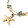 Summer Beach Nuggets Natural Agate(Dyed & Heated) Multi-Strand Anklets BJEW-P326-07E-G-2