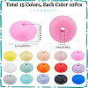 SUNNYCLUE 150Pcs 15 Colors Rondelle Silicone Focal Beads SIL-SC0002-26-2