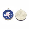 Rack Plating Alloy Enamel Pendants ENAM-N055-081-3