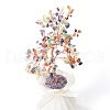 Mother's Day Natural Gemstone Chips with Brass Wrapped Wire Money Tree on Ceramic Vase Display Decorations DJEW-B007-01D-3