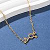 304 Stainless Steel Chemical Symbol Pendant Necklaces NJEW-Z073-03G-03-2