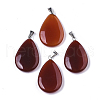 Natural Carnelian/Red Agate Pendants G-N0325-04-1