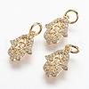 Brass Micro Pave Cubic Zirconia Charms ZIRC-G079-03-NR-2