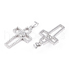 Rhodium Plated 925 Sterling Silver Micro Pave Clear Cubic Zirconia Pendants STER-T007-32P-2