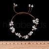 Adjustable Natural Quartz Crystal Braided Bead Bracelets for Women BJEW-U035-02L-5