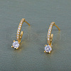 Elegant Brass Pave Clear Cubic Zirconia Stud Earrings IV7044-2