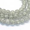 Baking Painted Transparent Crackle Glass Round Bead Strands DGLA-Q018-10mm-41-1