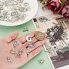 ARRICRAFT 64Pcs 16 Styles Halloween Tibetan Style Alloy Pendants FIND-AR0005-26-3