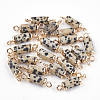 Electroplate Natural Dalmatian Jasper Links connectors X-G-S344-01D-1