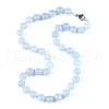 Natural Aquamarine Beaded Necklaces NJEW-S404-19-4