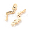 Brass Micro Pave Cubic Zirconia Pendants KK-E090-03G-2