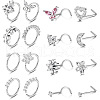 16Pcs 16 Styles 316L Surgical Stainless Steel Rhinestone Nose Studs & Rings WGD5AA5-02-2
