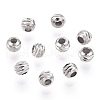 Rhodium Plated 925 Sterling Silver Beads STER-T004-78P-3mm-3