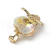 Real 18K Gold Plated Rack Plating Brass Micro Pave Clear Cubic Zirconia Pendants KK-C015-32G-11-2