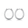 Fashionable S925 Sterling Silver Oval Hoop Earrings AB7208-6