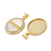 Brass Micro Pave Cubic Zirconia Pendants KK-U070-04F-G-2