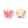 Alloy Enamel Pendants with Glitter Powder and Zinc Alloy Hanging Plating ENAM-R056-01J-2