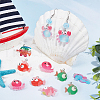 SUNNYCLUE 32Pcs 8 Styles Ocean Theme Opaque Resin Pendants RESI-SC0002-37-5