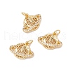 Brass Micro Pave Clear Cubic Zirconia Charms KK-G415-33G-1