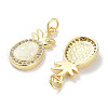 Brass Micro Pave Clear Cubic Zirconia Pendants KK-L213-042G-03-2