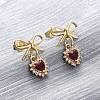 Brass Micro Pave Clear Cubic Zirconia Dangle Stud Earrings EJEW-F362-06G-4