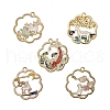 Golden Plated Alloy Enamel Pendants ENAM-CJ0001-62-4
