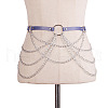 Imitation Leather Alloy Curb Chain Tassel Waist Chains FS-WGF81BE-06-1