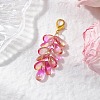 Teardrop Glass Pendant Decorations HJEW-JM03256-4