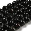 Natural Black Agate Round Beads Strand G-L084-10mm-28-2