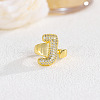 Brass Micro Pave Clear Cubic Zirconia Cuff Rings FS-WGF2B82-07-1