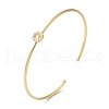 Rack Plating Brass Micro Pave Clear Cubic Zirconia Letter Open Cuff Bangles BJEW-A018-01G-O-1