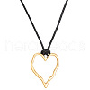 Heart Alloy with Wax Cord Pendant Necklaces FS-WG67ECA-02-2