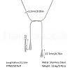 Fashionable Adjustable Stainless Steel Round Snake Chain Teardrop Lariat Necklaces for Women QB5670-2-1