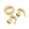 Brass Micro Pave Clear Cubic Zirconia Fold Over Clasps KK-M326-01G-2