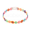Polyester Flower Lace Choker Necklaces with Alloy Clasps FS-WGF3ED2-02-1