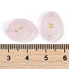 12Pcs 12 Styles Twelve Constellation Natural Rose Quartz Flat Oval Links Connector Charms G-K359-05B-3
