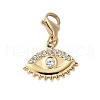 304 Stainless Steel Rhinestone Eye Pendant Decoration STAS-S165-33G-1