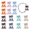DICOSMETIC 14Pcs 7 Colors Cat Silicone Focal Beads SIL-DC0001-56-1