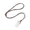Natural Quartz Crystal Nugget Pendant Necklace with Waxed Cord for Women NJEW-F306-01H-2