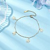 Brass Bar Link Chain Anklets AJEW-AN00614-2