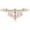 Fingerinspire 1Pc Flower Brass Rhinestone Ornament Accessories OHAR-FG0001-04C-1