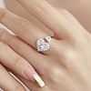 Rhodium Plated 925 Sterling Silver Birthstone Ring RJEW-F150-52P-3