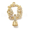 Brass Micro Pave Cubic Zirconia Fold Over Clasps KK-U037-25G-02-1